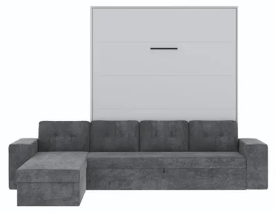 Produktbild von Schrankbett mit Ecksofa M3 Vertikal 160x200 Perlgrau