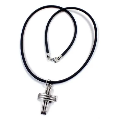 Produktbild von Minott Kette aus Kautschuk mit Kreuz Anhänger 21474