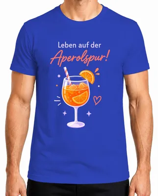 Produktbild von Leben auf der Aperolspur! Sommer Cocktail Spritz Mädelsabend Herren T-Shirt, Blau, S