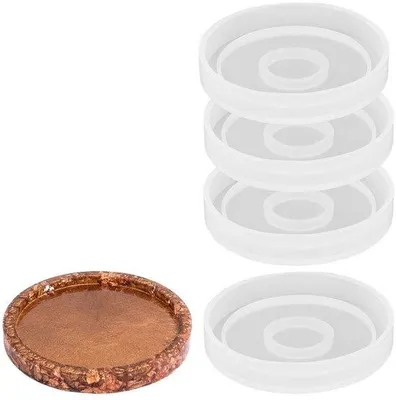 Image de Moules en silicone de 8 cm de diamètre et 0,9 cm de hauteur, lot de 4