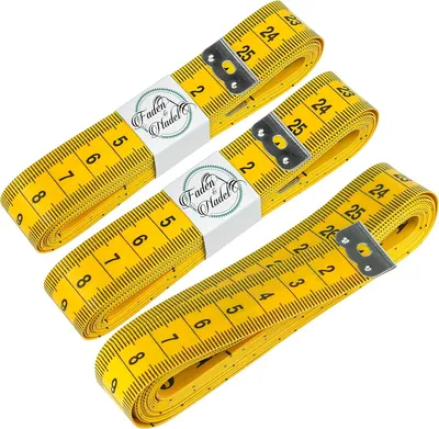 Produktbild von 3 x 300 cm langes Schneidermaßband in Gelb