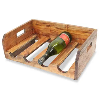 Zdjęcie produktu dla vidaXL Stojaki na wino 4 szt. na 16 butelek Lite drewno z recyklingu
