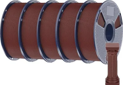 Image de filament pour impression 3D, PLA haute vitesse, effet marbre réaliste, rouge brique