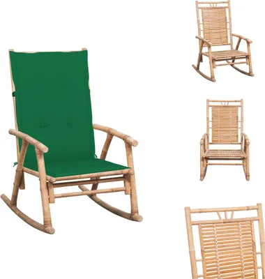 Produktbild von vidaXL Schaukelstuhl mit Auflage Bambus - Gartenstühle