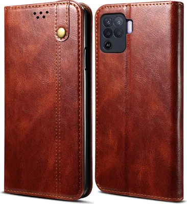 Produktbild von OPPO A94 4G Hülle, LaimTop Leder Flip Brieftasche Schutzhülle für OPPO A94 4G Rot