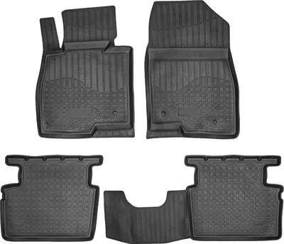 Image de Tapis De Sol En Caoutchouc TPE Pour Mazda 3 2013-2019 4pcs, Système de Fixation Bord Haut Noir Antidérapant Toutes Saisons