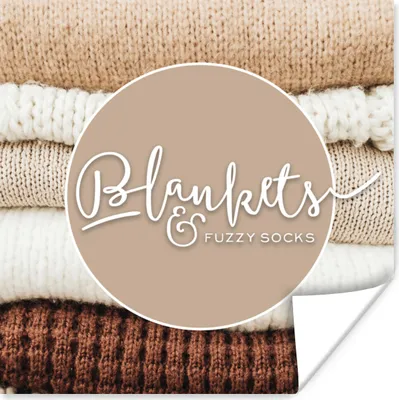 Produktbild von MuchoWow® Poster Sprichwörter - 'Decken und kuschelige Socken' - Zitate 100x100 cm - Babyzimmer