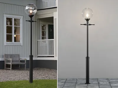 Produktbild von LED Mastleuchte, Außenleuchte zur Gartenbeleuchtung & Wegbeleuchtung Alu Schwarz