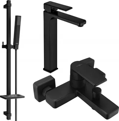 Produktbild von Mexen Mino DQ77 Badewannenset, Schwarz - 72413DQ77-70