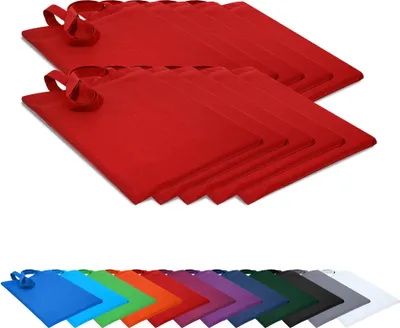 Produktbild von 10er PACK Baumwolltaschen 38x42cm Stofftaschen Tragetaschen Beutel Einkaufstaschen Stoffbeutel Taschen, in Farbe: Rot