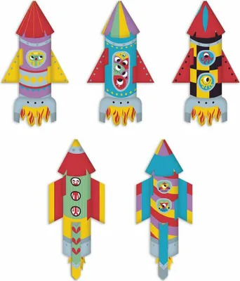 Produktbild von Janod 10 Raketen Zum Erstellen Mehrfarbig  Mehrfarbig One Size