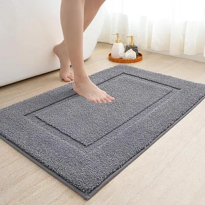 Productafbeelding van Famanu badmat 40 x 60 cm, antislip, wasbaar, zachte microvezel, badmat voor bad en douche - grijs