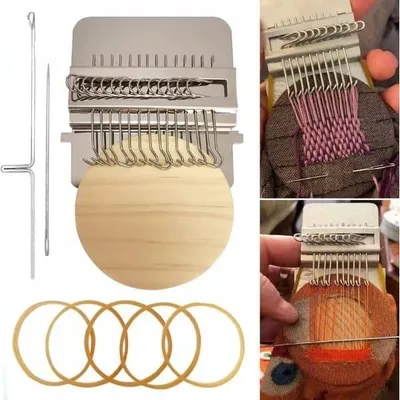 Telaio tessile per tessitura, riparazioni di maglia, 14 ganci - MiniLoom