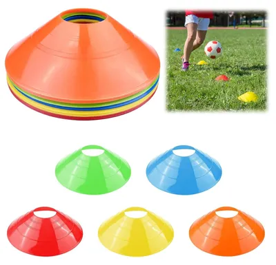 Productafbeelding van Trainingshoedjes voetbal - Markeringskegels - 15 stuks - 5 kleuren