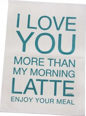 Produktbild von Baumwoll Geschirrtuch - Küchentuch - Trockentuch - I love you more than my morning - 31498