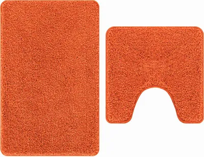 Image de vidaXL Tapis de bain antidérapant set 2 pcs Orange PP