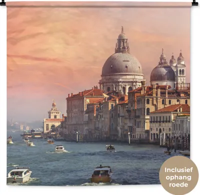 Produktbild von MuchoWow® Wandteppich Wandbehang Italien - Venedig - Canal Grande 120x120 cm Tapisserie Dekoration Wandtuch - Modern - Baumwollgewebe