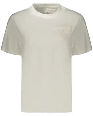 Produktbild von Stilvolles Damen Kurzarm-Shirt in Weiß - Rundhals mit Stickerei