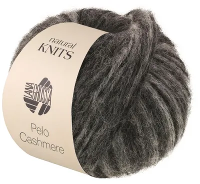 Produktbild von Lana Grossa PELO CASHMERE 50 g begeistert mit einer flauschigen Netzgarnstruktur Farbe 005 - Anthrazit/Schwarz