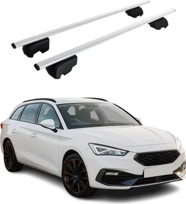 Image de Barres de toit Transversales pour Cupra Leon ST 2020-2025 Fer Argent ABE