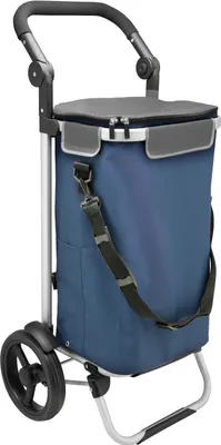 Produktbild von bremermann Einkaufstrolley JEEBEL, Handwagen, Einkaufswagen mit Abnehmbarer Tasche, Verstellbarer Griff, blau