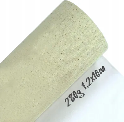 Zdjęcie produktu dla Płótno malarskie w rolce 1,20 x 10 m – 280 g/m² – 100% bawełna – potrójnie gruntowane – płótno studyjne do farb olejnych i akrylowych