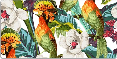 Produktbild von Schreibtischmatte Tischunterlage 90x45 cm Mauspad - Exotische Vögel