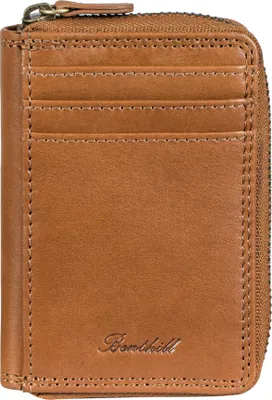 Produktbild von Benthill Geldbörse Klein Echt Leder | Geldbeutel mit RFID Schutz | Flaches Etui Slim Portemonnaie mit Reißverschluss & Kartenfächer