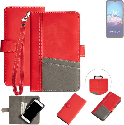 Produktbild von K-S-Trade Handy Schutzhülle für Motorola E6s Hülle Portemonnee Brieftasche Klapphülle Kartenfächer Flip Wallet Case Etui