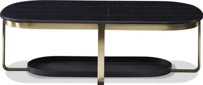 Immagine prodotto di Tavolino in pelle nero con struttura in acciaio inox moderno