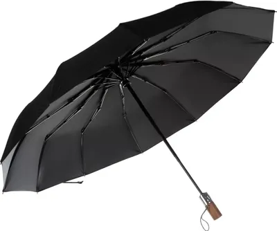 Zdjęcie produktu dla Parasol Składany Automatyczny Czarny 12 Drutów Pokrowiec 19368
