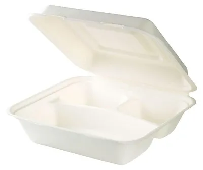 Produktbild von 50 Stück Biologisch Abbaubare Zuckerrohr Take-Away Boxen