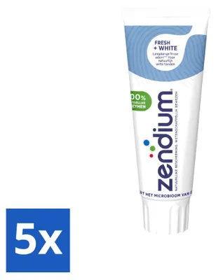Produktbild von 5 x Zendium Fresh+White Tandpasta - 75 ml - Vorteilspackung - 5 Stücke