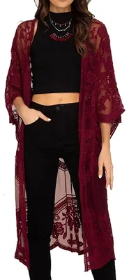 Immagine prodotto di Solidchoice - Copricostume a vestito lungo con motivo floreale, stile Kant