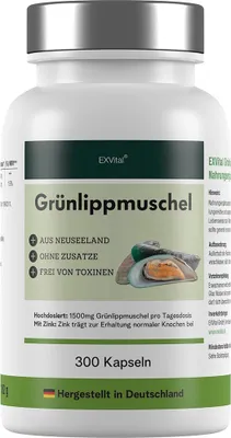 Produktbild von Grünlippmuschel hochdosiert von EXVital, 300 Kapseln
