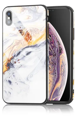 Zdjęcie produktu dla Etui na telefon komórkowy NALIA do iPhone XS Max, marmurowe etui ochronne ze szkła hartowanego, złoty szary
