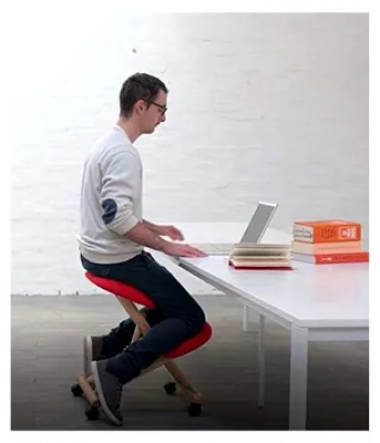 Produktbild von Ergonomischer Kniestuhl Computerstuhl Kniehocker Stoff Schwarz