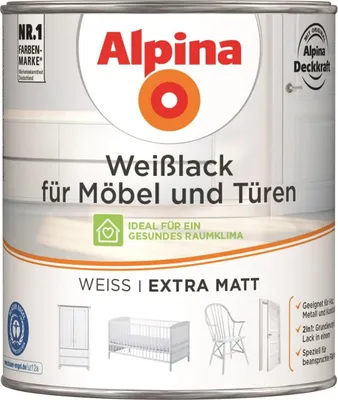 Produktbild von PROFI | 2 L | Weißlack 2 Liter, Weißlack für Möbel und Türen Extra Matt, vergilbungsbeständiger Innenlack, strapazierfähige matte Oberfläche, für Holz, einfach anzuwenden