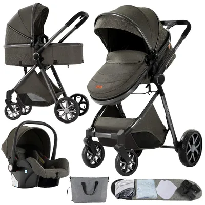 Immagine prodotto di Passeggino, sistema da viaggio 3 in 1, design pieghevole, YV9-GRIGIO SCURO