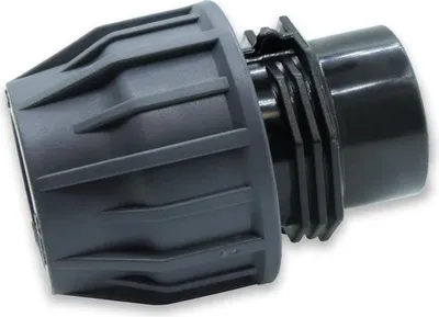 Produktbild von ZeeFlex Übergangsverschraubung Ø 50 mm | Klemm X Klebemuffe | PN6 | Grau/Schwarz