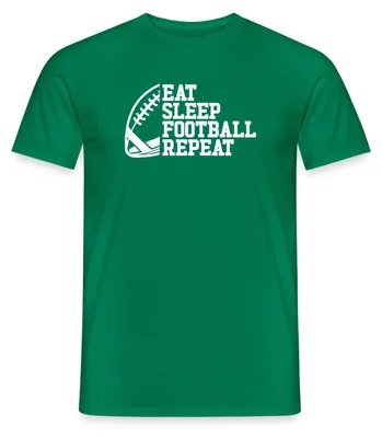 Produktbild von Spreadshirt Eat Sleep Football Repeat Männer T-Shirt, XXL, Kelly Green
