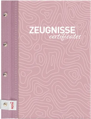 Produktbild von ROTH Zeugnismappe Pattern mit Buchschrauben - Dusty Rose - mit 12 A4 Klarsichthüllen, erweiterbar