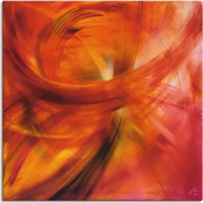 Produktbild von ARTland Leinwandbild Roter Lichtertanz Größe: 100x100 cm