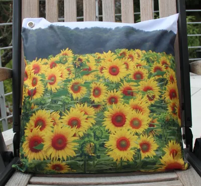 Produktbild von Gartenkissen Sonnenblumen - ca 45 x 45 cm - Outdoor Kissen