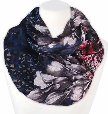 Produktbild von XXL Schlauchschal Infinity Loop Schal Rundschal Blumen Blüten Lilien Leoparden Muster Autiga®