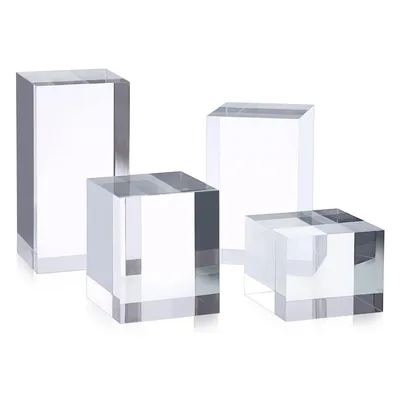 Produktbild von 4er Set transparente Acryl-Displayständer, rechteckige Displayständer für Fotografie-Requisiten, Uhren, Kosmetikständer 5 x 5 x 5 / 6 / 8 / 10 cm