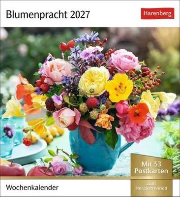 Produktbild von Blumenpracht Postkartenkalender 2027 - Wochenkalender mit 53 Postkarten