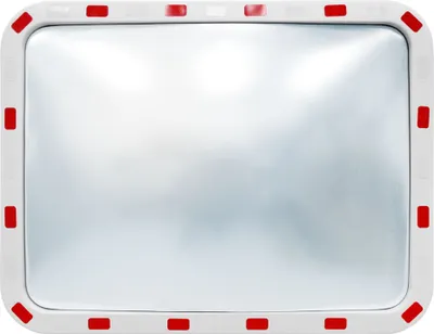 Produktbild von ECD Germany Dopravní zrcadlo obdélníkové 60x80 cm Odrazky bílo-červené a držák, ABS plast, odolné proti povětrnostním vlivům