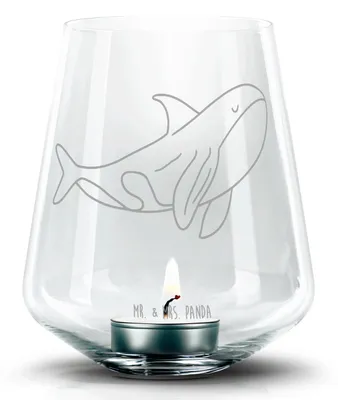 Produktbild von Mr. & Mrs. Panda Laterne Orca - Transparent - Geschenk, Wal, Glas Teelichthalter, Windlicht, Orcas, Kerzenhalter, Meer, Arbeit, Motivation, Büro