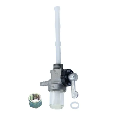 Produktbild von Benzinhahn Kraftstoffhahn, M12 x 1, Abgang hinten, mit transparentem Wassersack, Metall-Hebel